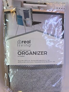 Real Living Over-the-Chair 6-Pocket Organizer - Gray